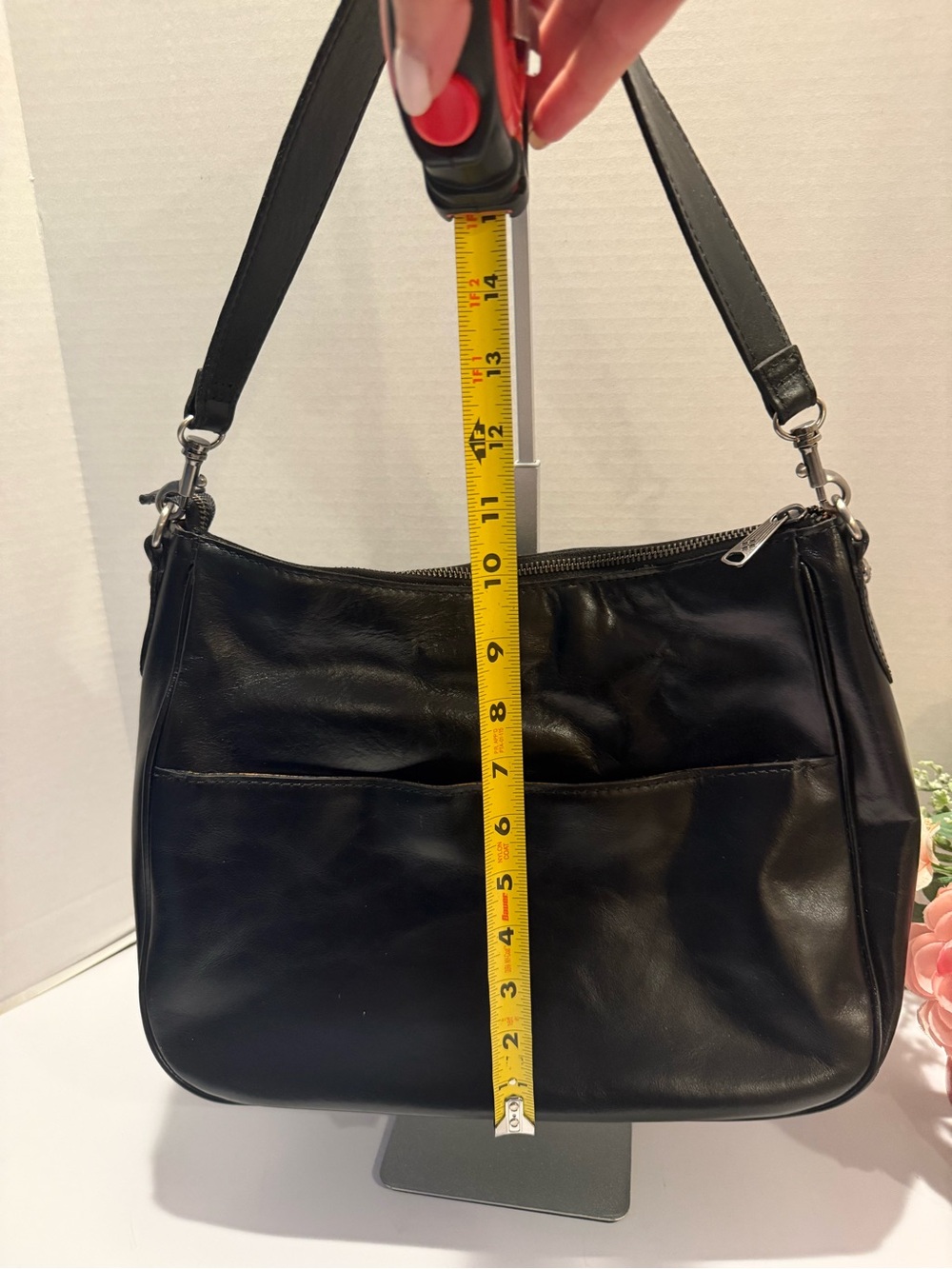 Patricia Nash Althani Black Leather Shoulder Bag with Crossbody Strap - Picture 11 of 16